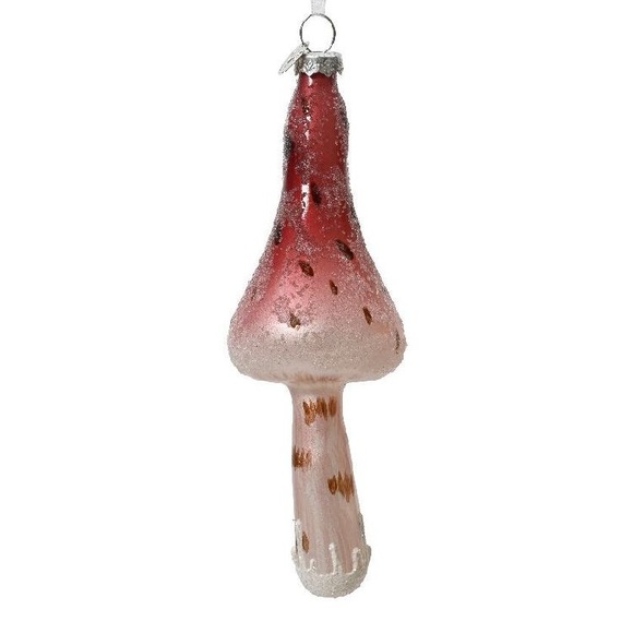 New? Mushroom Glass with Sugar Finish on the Stem, Dots, Stripes